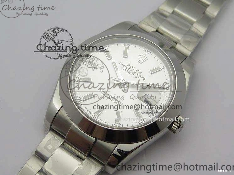 MiroTime 0416 HighQuality DateJust 41mm 126300 SS Noob 1:1 Best Edition Silver Dial Stick Markers On SS Bracelet A 3597